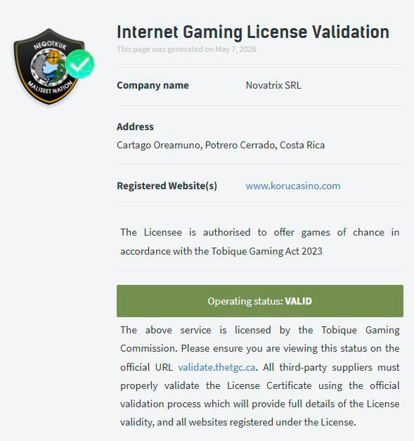 korucasino license